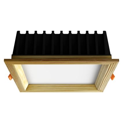 APLED - Світлодіодний вбудований світильник SQUARE WOODLINE LED/12W/230V 3000K 17x17 см сосна масив