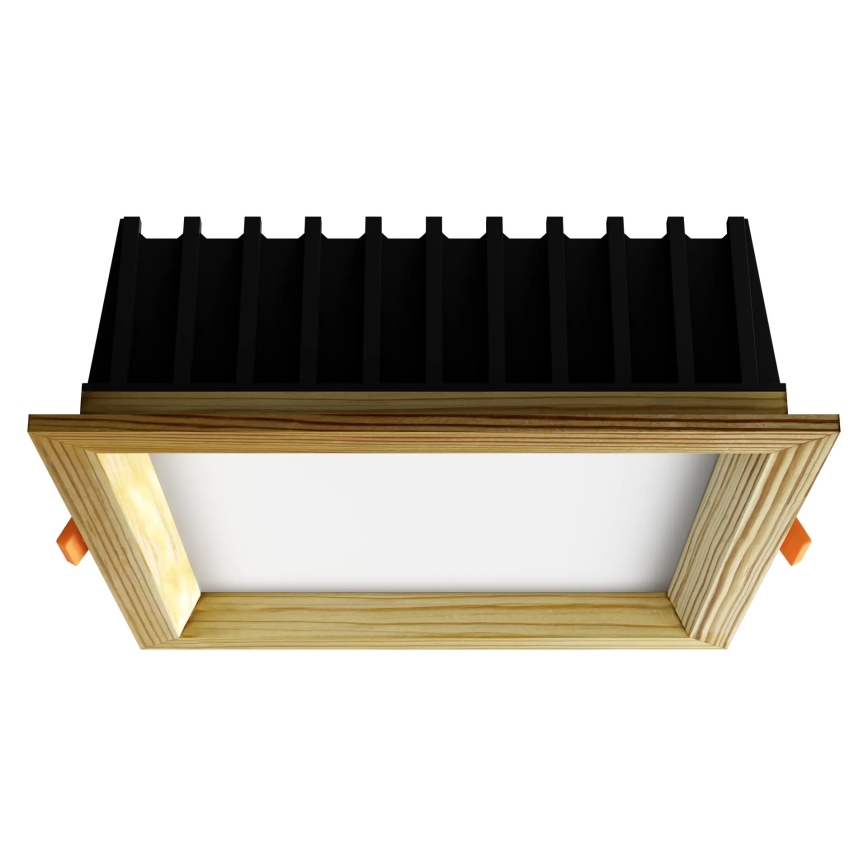 APLED - Світлодіодний вбудований світильник SQUARE WOODLINE LED/12W/230V 3000K 17x17 см сосна масив