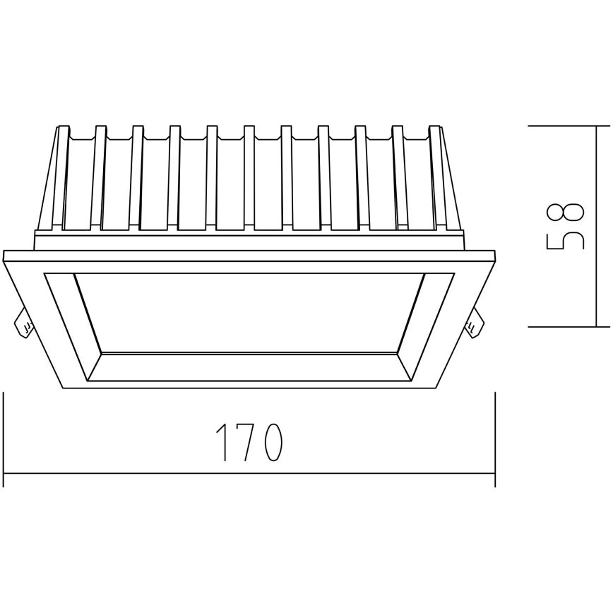 APLED - Світлодіодний вбудований світильник SQUARE WOODLINE LED/12W/230V 3000K 17x17 см сосна масив