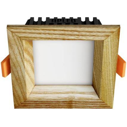 APLED - Світлодіодний вбудований світильник SQUARE WOODLINE LED/3W/230V 3000K 9x9 см ясеневий масив