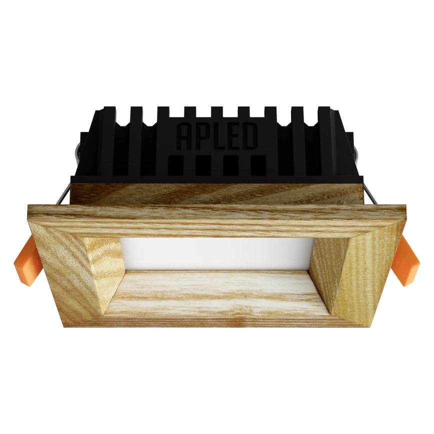 APLED - Світлодіодний вбудований світильник SQUARE WOODLINE LED/3W/230V 3000K 9x9 см ясеневий масив