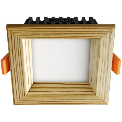 APLED - Світлодіодний вбудований світильник SQUARE WOODLINE LED/3W/230V 3000K 9x9 см сосна масив