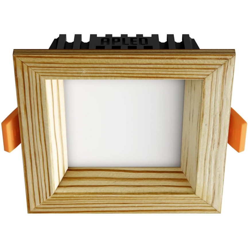APLED - Світлодіодний вбудований світильник SQUARE WOODLINE LED/3W/230V 3000K 9x9 см сосна масив