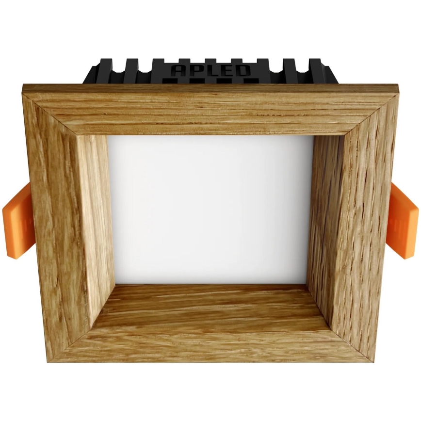 APLED - Світлодіодний вбудований світильник SQUARE WOODLINE LED/3W/230V 4000K 9x9 см дуб масив