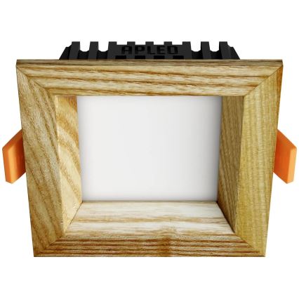 APLED - Світлодіодний вбудований світильник SQUARE WOODLINE LED/3W/230V 4000K 9x9 см ясеневий масив