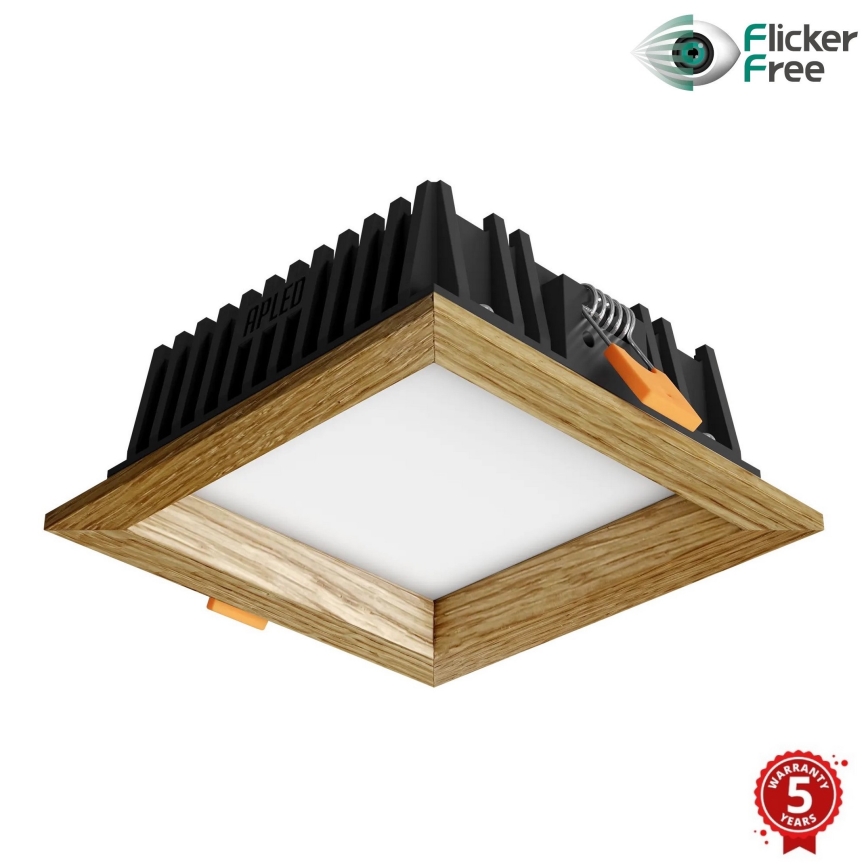 APLED - Світлодіодний вбудований світильник SQUARE WOODLINE LED/6W/230V 3000K 12x12 см дуб масив