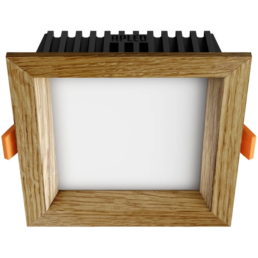 APLED - Світлодіодний вбудований світильник SQUARE WOODLINE LED/6W/230V 3000K 12x12 см дуб масив