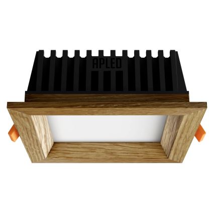 APLED - Світлодіодний вбудований світильник SQUARE WOODLINE LED/6W/230V 3000K 12x12 см дуб масив