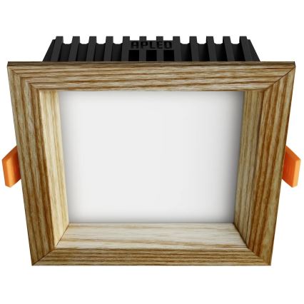 APLED - Світлодіодний вбудований світильник SQUARE WOODLINE LED/6W/230V 3000K 12x12 см ясеневий масив