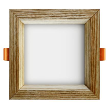 APLED - Світлодіодний вбудований світильник SQUARE WOODLINE LED/6W/230V 3000K 12x12 см ясеневий масив