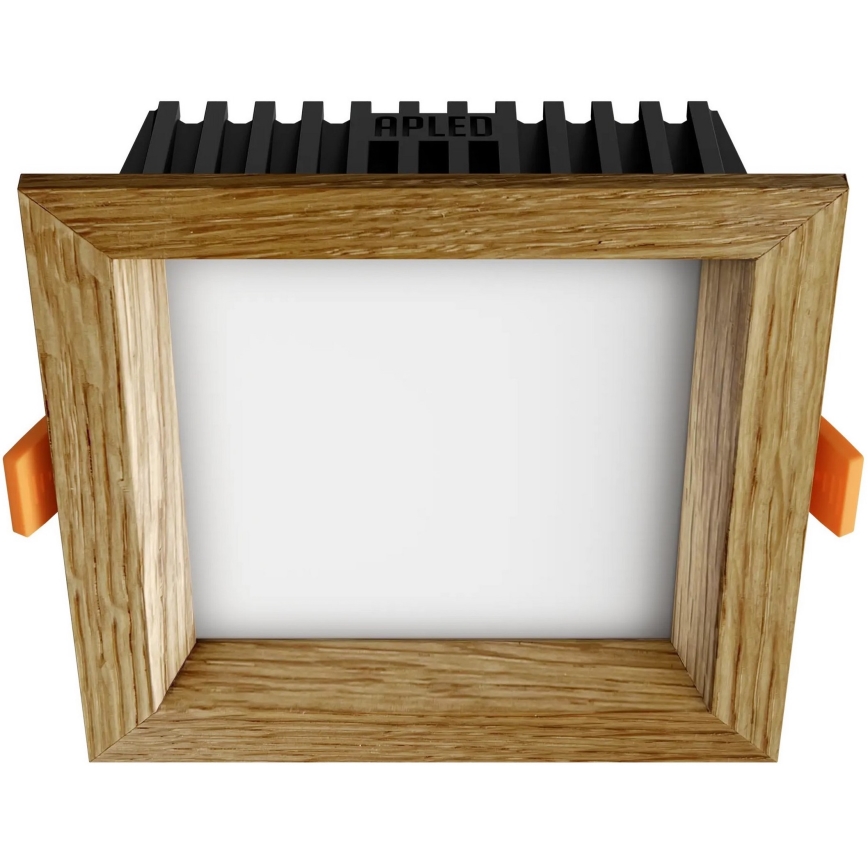 APLED - Світлодіодний вбудований світильник SQUARE WOODLINE LED/6W/230V 4000K 12x12 см дуб масив
