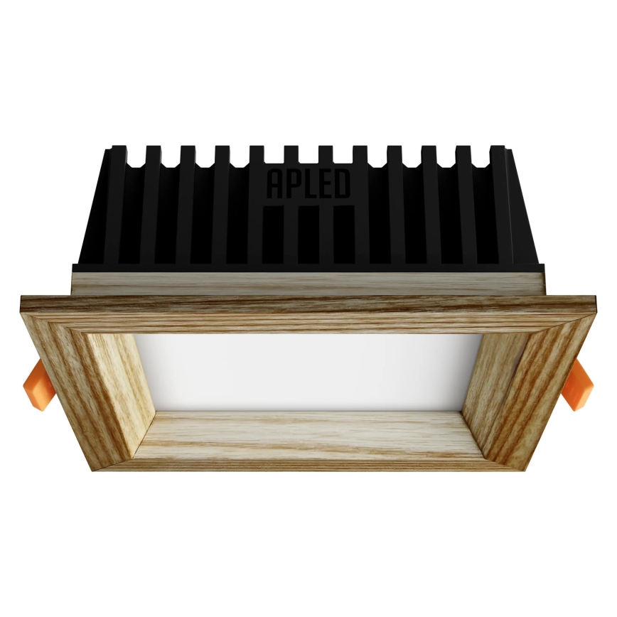 APLED - Світлодіодний вбудований світильник SQUARE WOODLINE LED/6W/230V 4000K 12x12 см ясеневий масив