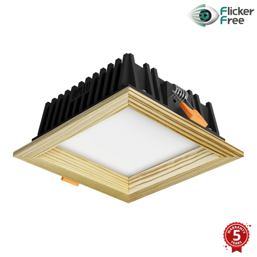APLED - Світлодіодний вбудований світильник SQUARE WOODLINE LED/6W/230V 4000K 12x12 см сосна масив