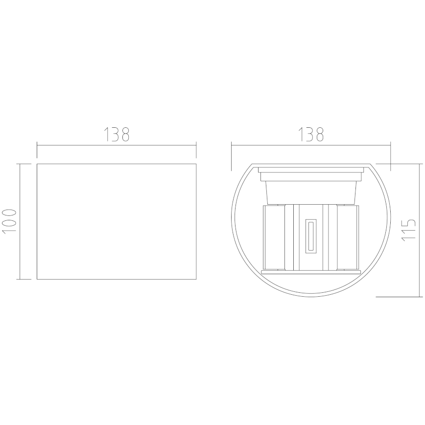 APLED - Уличный светодиодный настенный светильник OVAL 2xLED/3W/230V IP65