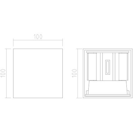 APLED - Уличный светодиодный настенный светильник CUBE 2xLED/3W/230V IP65