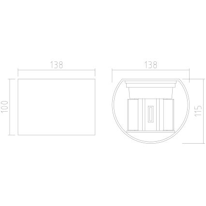 APLED - Уличный светодиодный настенный светильник OVAL 2xLED/3W/230V IP65