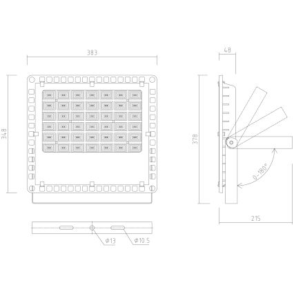 APLED - Вуличний світлодіодний прожектор PRO LED/150W/230V IP66 15000lm 6000K