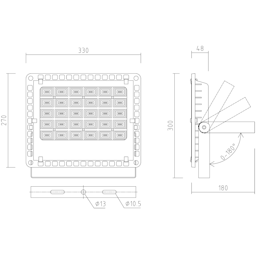APLED - Вуличний світлодіодний прожектор PRO LED/100W/230V IP66 10000lm 6000K