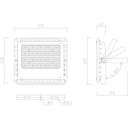 APLED - Вуличний світлодіодний прожектор PRO LED/50W/230V IP66 5000lm 6000K