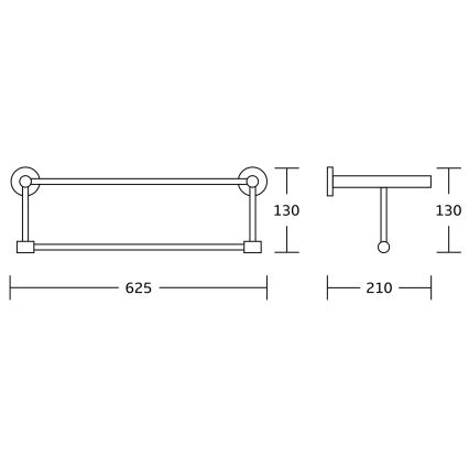 Aqualine - Держатель для полотенец SAMBA 21x62,5 cm черная