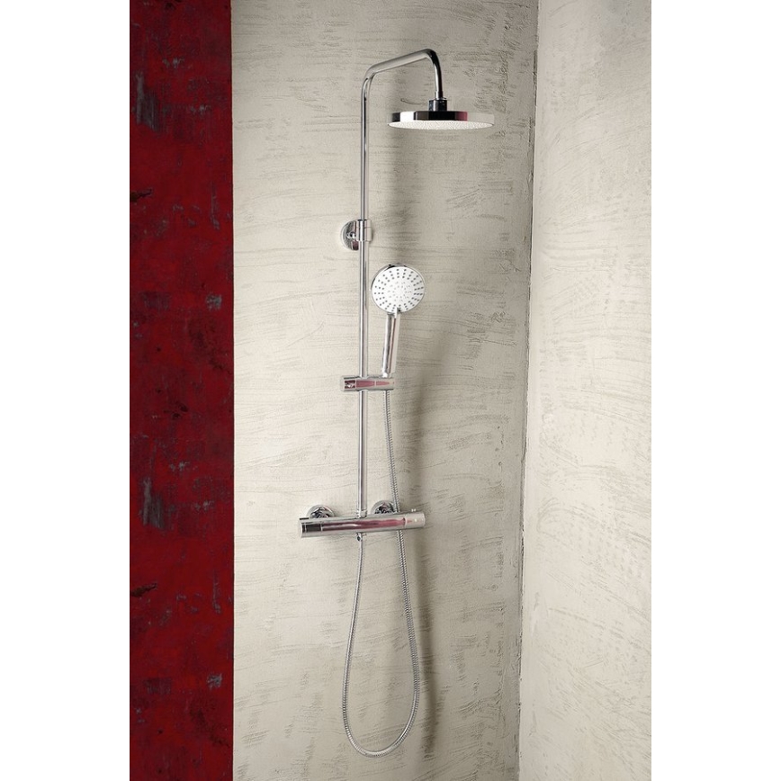 Aqualine - Душевой гарнитур с термостатическим смесителем LIGA блестящий хром