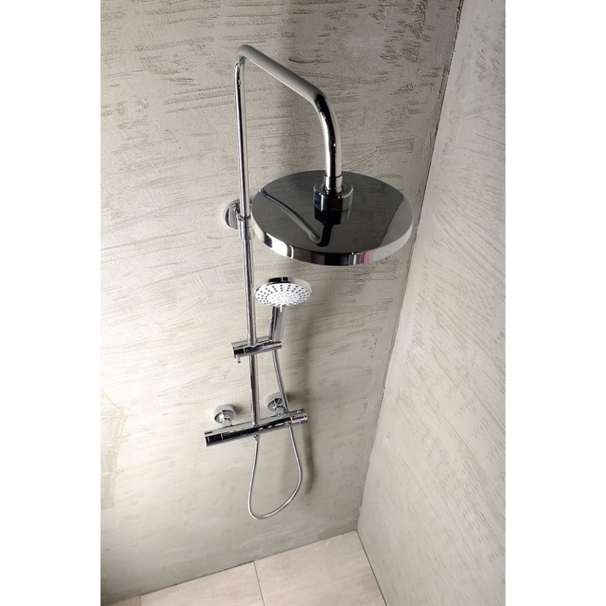 Aqualine - Душевой гарнитур с термостатическим смесителем LIGA блестящий хром