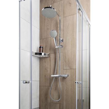 Aqualine - Душевой гарнитур с термостатическим смесителем LIGA блестящий хром