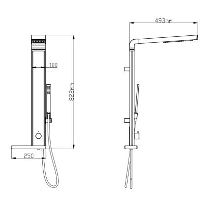 Aqualine - Душевой комплект ROME полированный хром