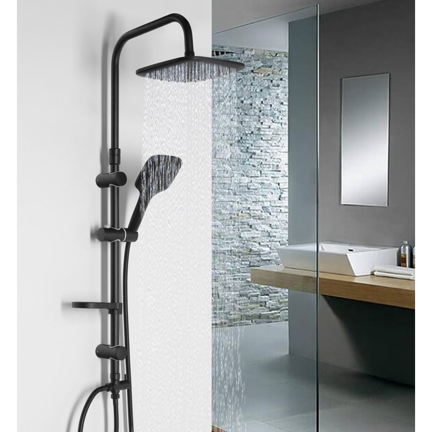 Aqualine - Душовий набір KERA матовий чорний