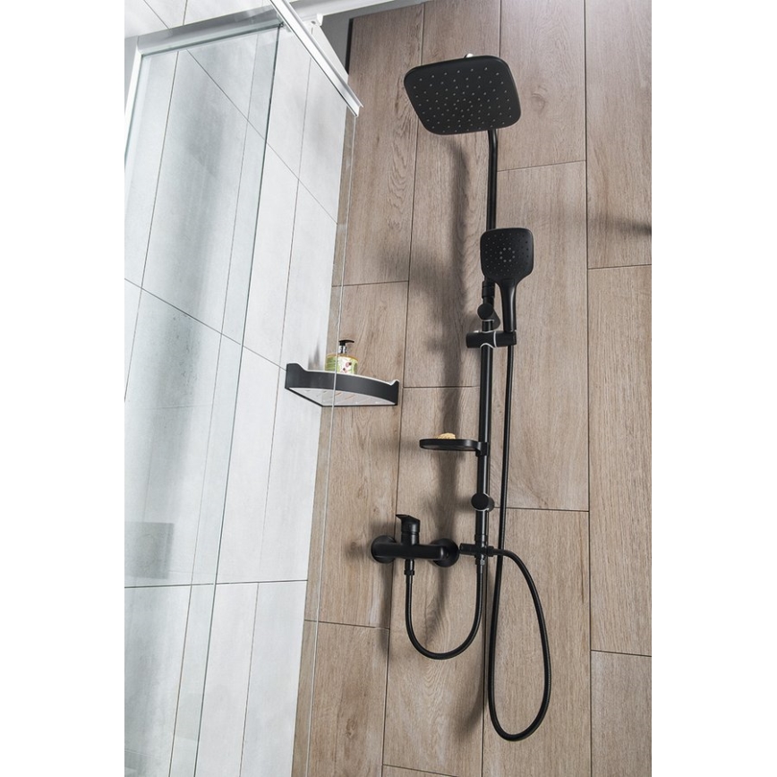 Aqualine - Душовий набір KERA матовий чорний