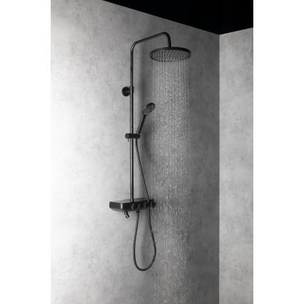 Aqualine - Душовий набір зі змішувачем і наповненням FARRAO матовий чорний