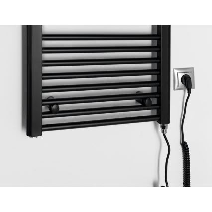 Aqualine - Электрический радиатор для ванной комнаты DIRECT-E 300W/230V 96 см матовый черный прямой