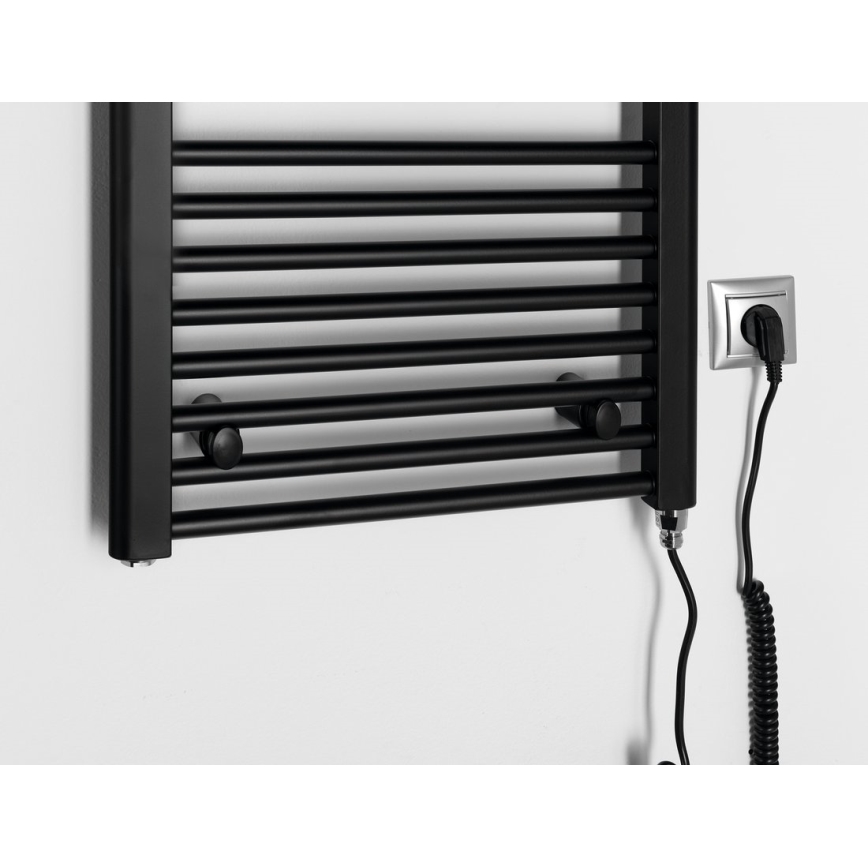 Aqualine - Электрический радиатор для ванной комнаты DIRECT-E 300W/230V 96 см матовый черный прямой