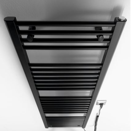 Aqualine - Электрический радиатор для ванной комнаты DIRECT-E 400W/230V 132 см матовый черный прямой