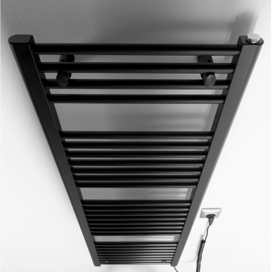 Aqualine - Электрический радиатор для ванной комнаты DIRECT-E 400W/230V 132 см матовый черный прямой