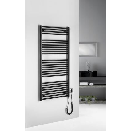Aqualine - Электрический радиатор для ванной комнаты DIRECT-E 600W/230V 132 см матовый черный прямой