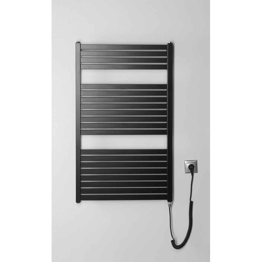 Aqualine - Электрический радиатор для ванной комнаты TONDI-E 400W/230V 97 см матовый черный прямой