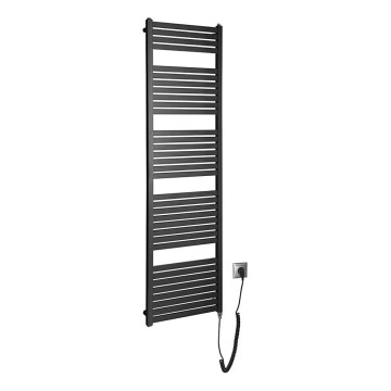 Aqualine - Электрический полотенцесушитель для ванной TONDI-E, 600 Вт, 169x45 см, матовый черный