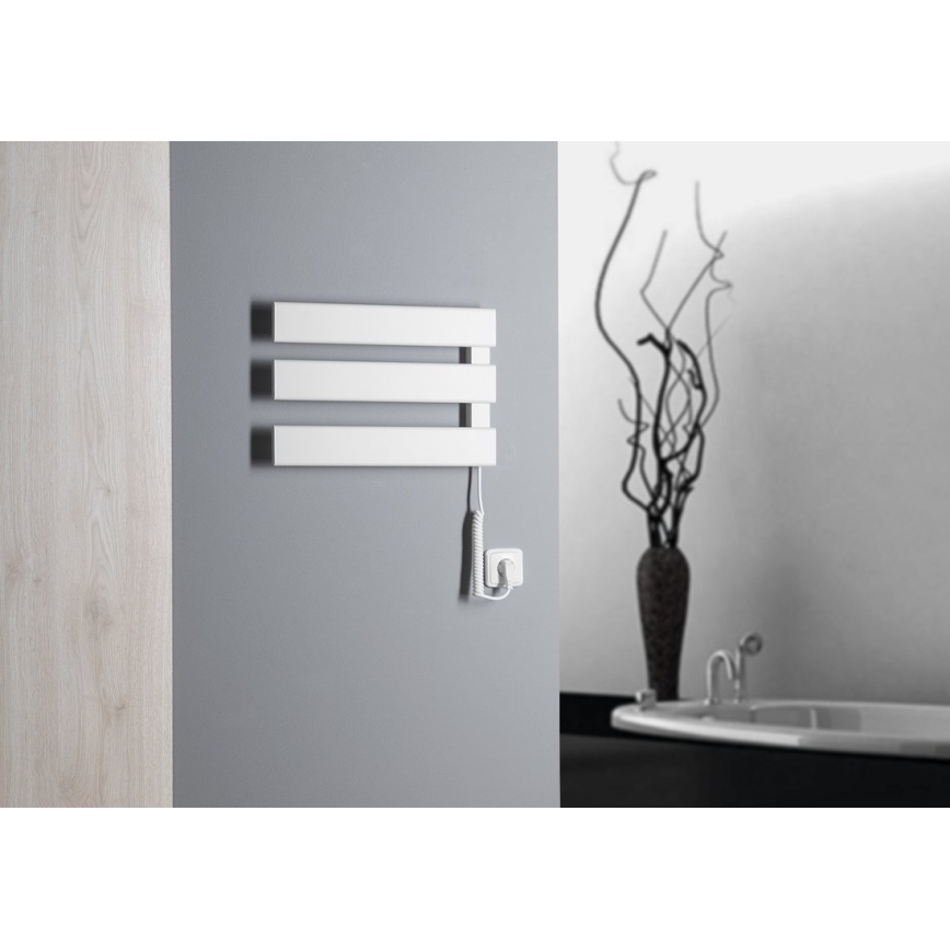 Aqualine - Електрична рушникосушка ELVIS 50W/230V 34,2 см білий права