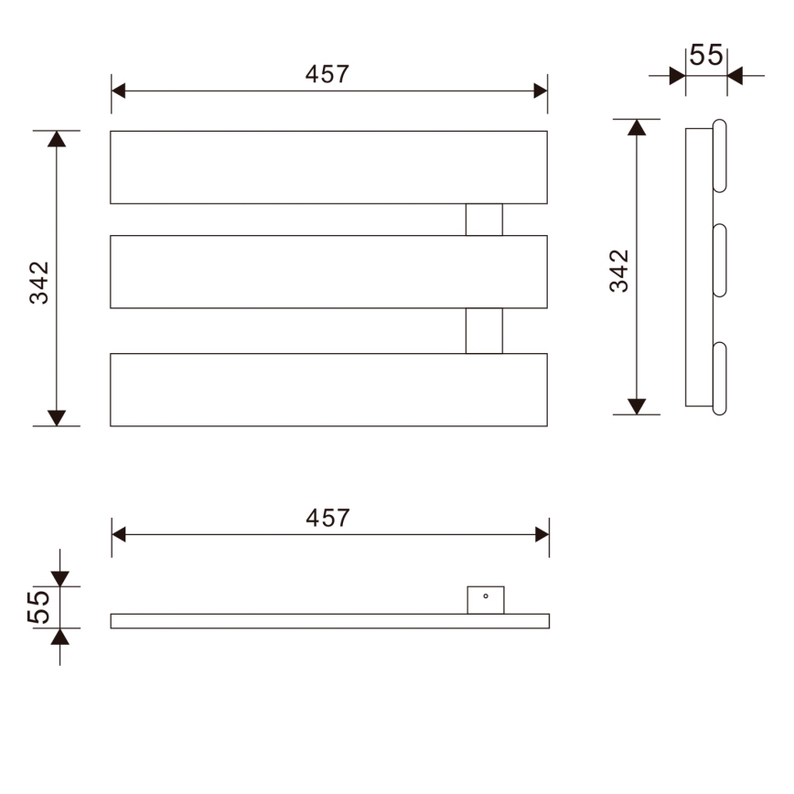 Aqualine - Електрична рушникосушка ELVIS 50W/230V 34,2 см білий права