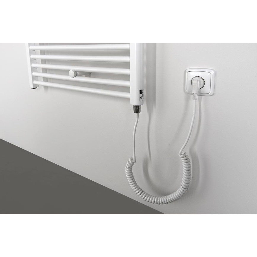 Aqualine - Електричний для ванної кімнати радіатор DIRECT-E 300W/230V 96 см білий прямий