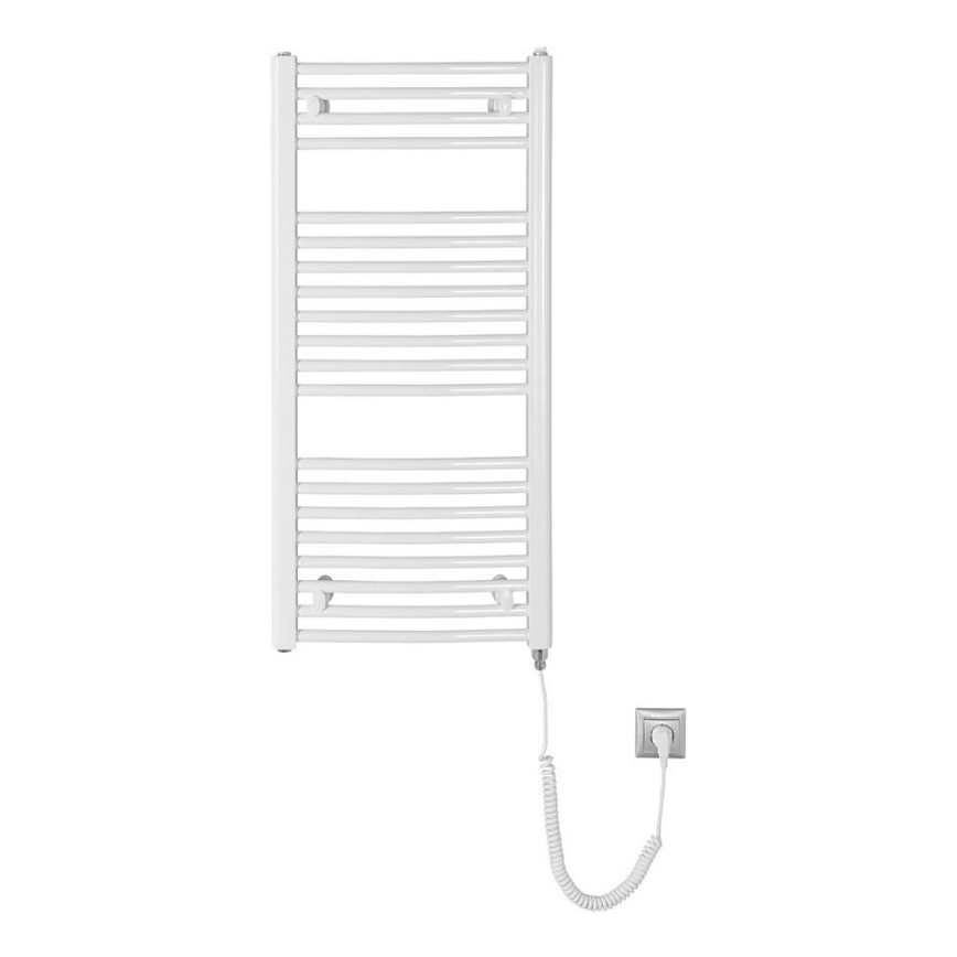 Aqualine - Електричний для ванної кімнати радіатор ORBIT-E 300W/230V 96 см білий закруглений