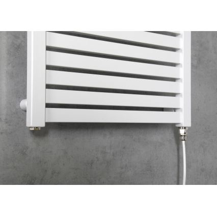 Aqualine - Електричний для ванної кімнати радіатор TONDI-E 300W/230V 97 см білий прямий