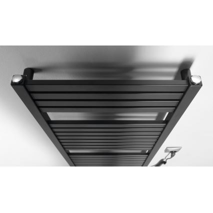 Aqualine - Електричний для ванної кімнати радіатор TONDI-E 300W/230V 97 см матовий чорний прямий