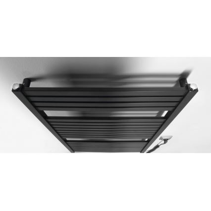 Aqualine - Електричний для ванної кімнати радіатор TONDI-E 400W/230V 97 см матовий чорний прямий