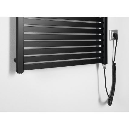 Aqualine - Електричний для ванної кімнати радіатор TONDI-E 400W/230V 97 см матовий чорний прямий