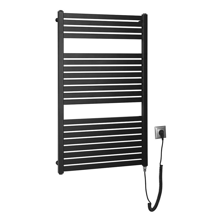 Aqualine - Електричний для ванної кімнати радіатор TONDI-E 400W/230V 97 см матовий чорний прямий
