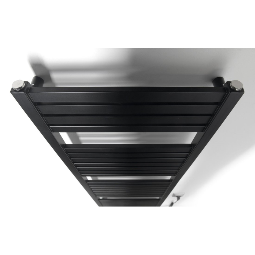 Aqualine - Електричний для ванної кімнати радіатор TONDI-E 500W/230V 133 см матовий чорний прямий