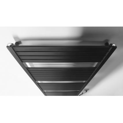Aqualine - Електричний для ванної кімнати радіатор TONDI-E 600W/230V 169 см матовий чорний прямий