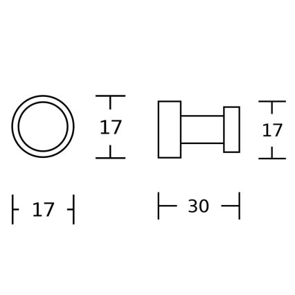 Aqualine - НАБІР 5x Настінний гачок SAMBA блискучий хром